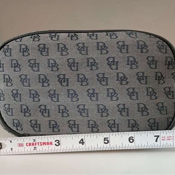 Dooney & Bourke Gray Signature Print Mini Hobo Bag w/Black Pebbled Leather Trim - Picture 9 of 12